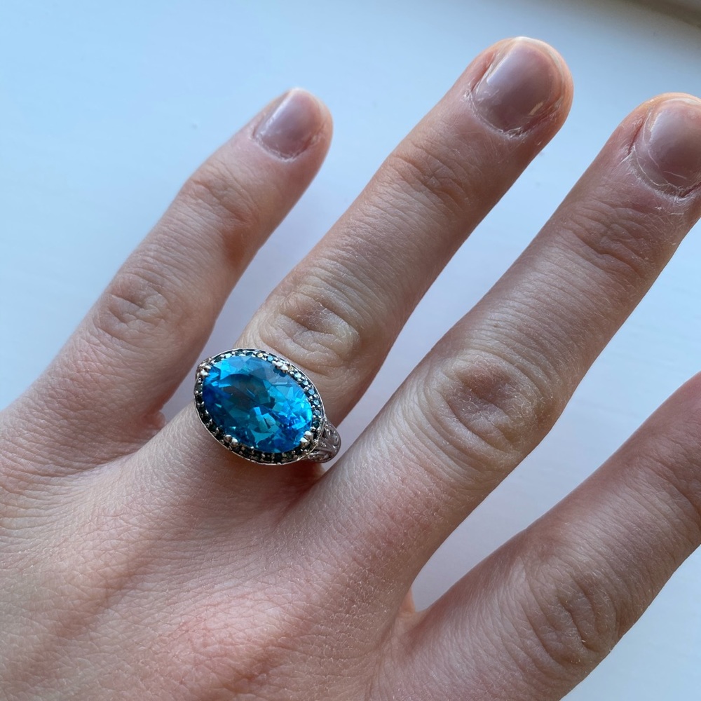 VICTORIA WIECK REAL TOPAZ & BLUE DIAMOND RING!!!💍